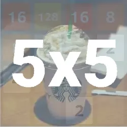 Indulge in a larger cup of fun with the 5x5 grid in 2048 Starbucks. More drinks, more matches, more enjoyment!